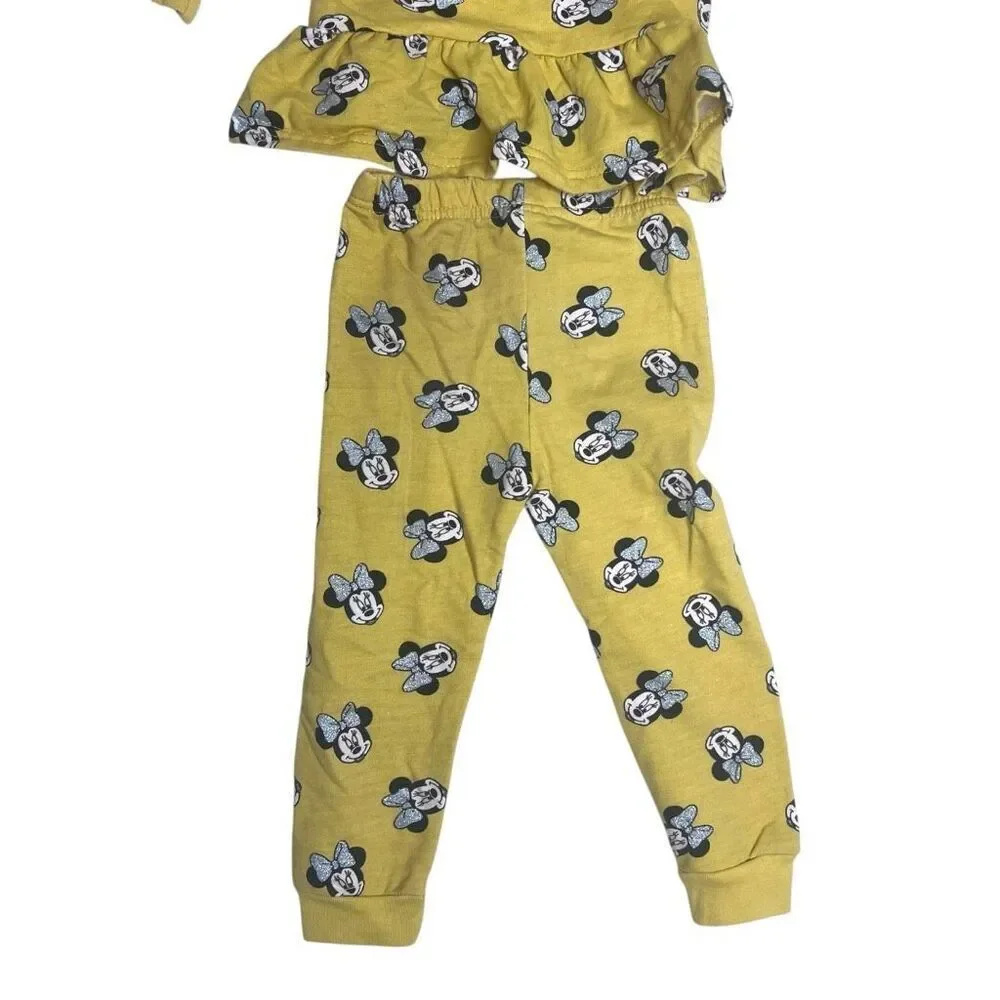 Disney Baby Minnie Mouse Toddler 2-Piece Outfit Set Yellow Size 24M